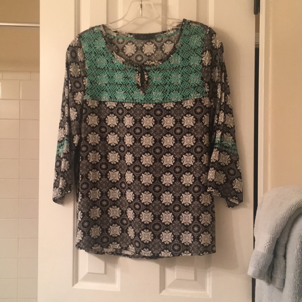 TML 3/4 length sleeve black, white & green.